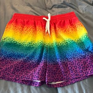 chubbies 5.5 inseam rainbow leopard swim suit